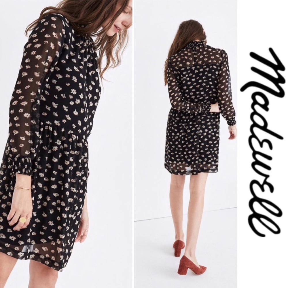 RARE Madewell Mistlight Mockneck Floral Dress